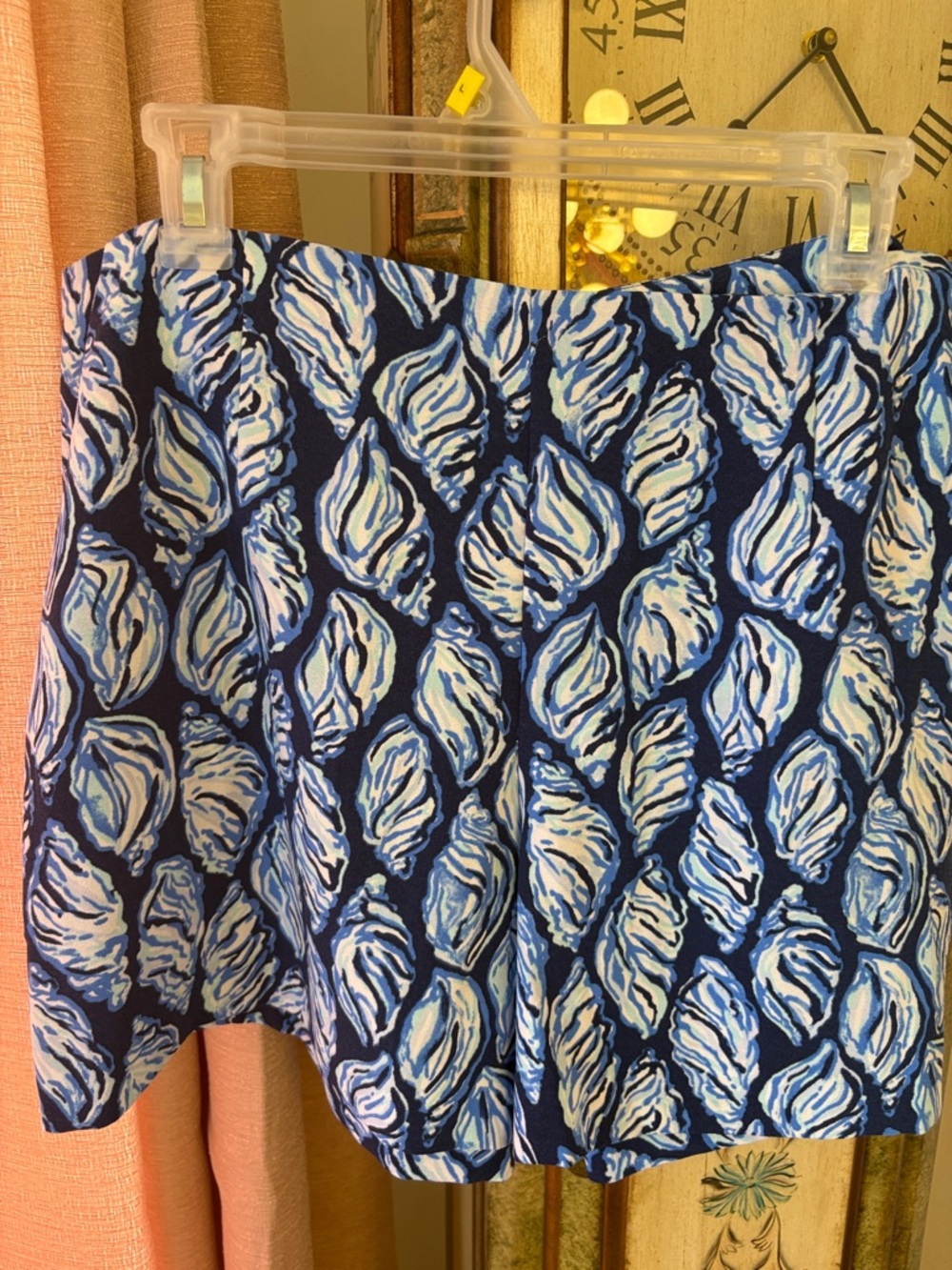 Lilly Pulitzer Navy and Light Blue Leaf Print Skirt